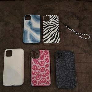 Stylish Phone Case Set - Blue, Black, Pink, White